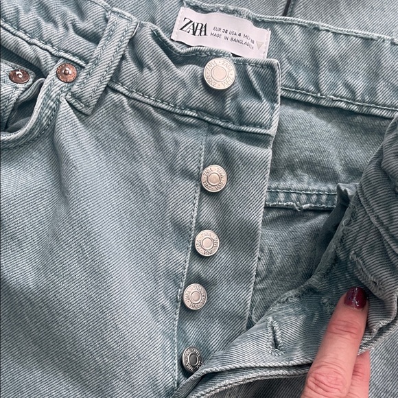 ZARA high wasted five buttons straight leg jeans - Picture 4 of 12